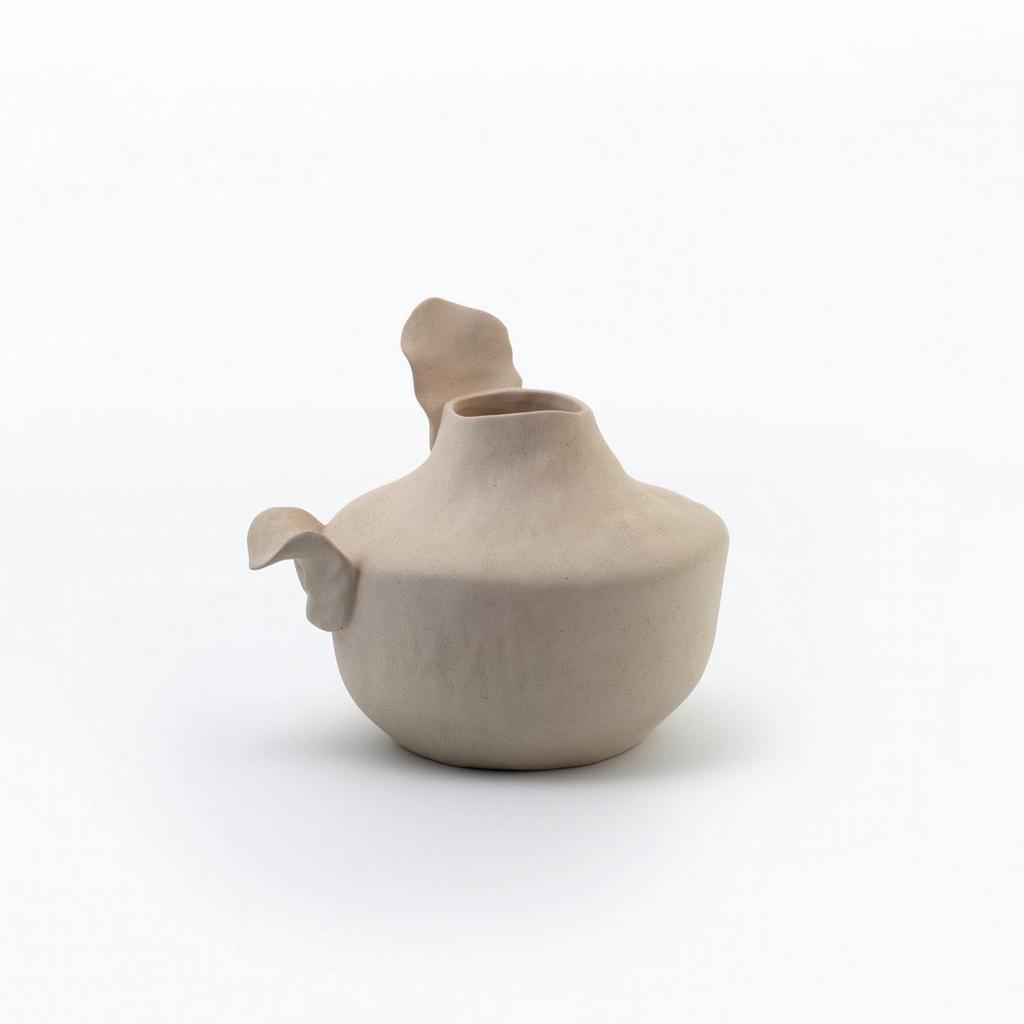 Ceramic Vase Matte Artistic Minimalist Vessel for Living Room