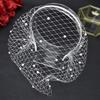 Elegant French Style Birdcage Veil Rhinestone Pearl Bridal Headwear Charm Shiny Bride Veils Women