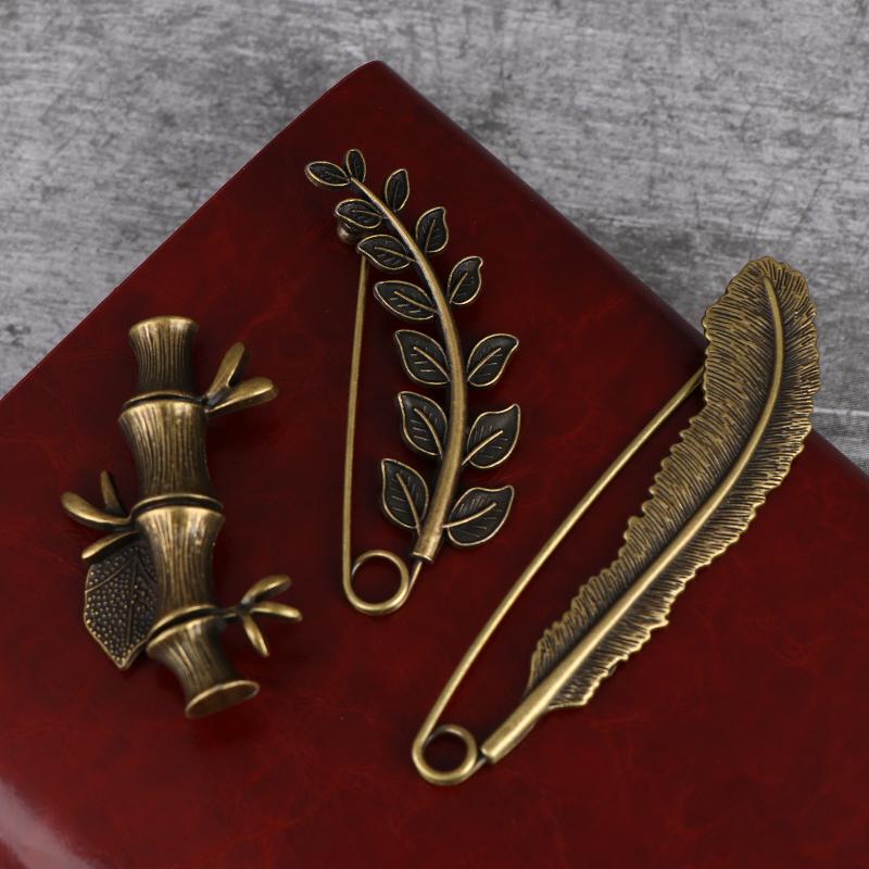 Large Brooches Twig Feather Decoration Vintage Bronze Brooch Sweater Scarf Buckle Cardigan Suit Big Pin