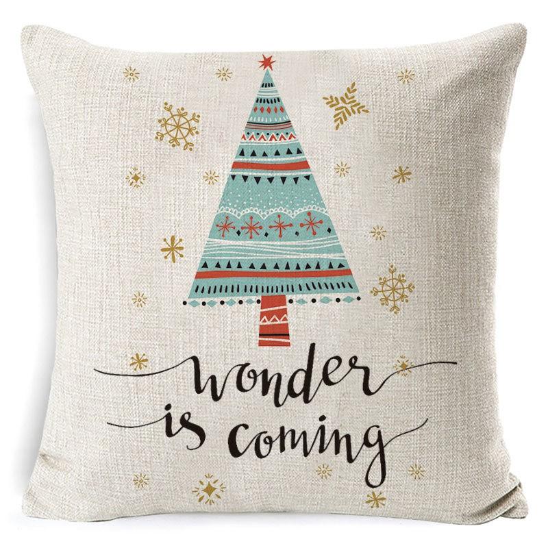Christmas Pillow, Home Sofa, Linen Cushion Cover, Car Waist Pillow Cover, Children's Pillow Cover