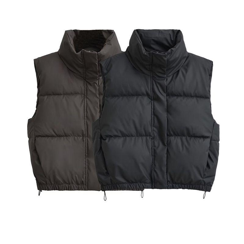 Kaslead New Arrival Women's Clothing Fashion Style Stylish Simple and Versatile Casual Adhesive Cotton-Padded Coat Vest 4341793