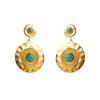 Stainless Steel Geometric Turquoise Inlaid Round Earrings Elegant High Grade Personality Earrings For Women Trendy Jewelry