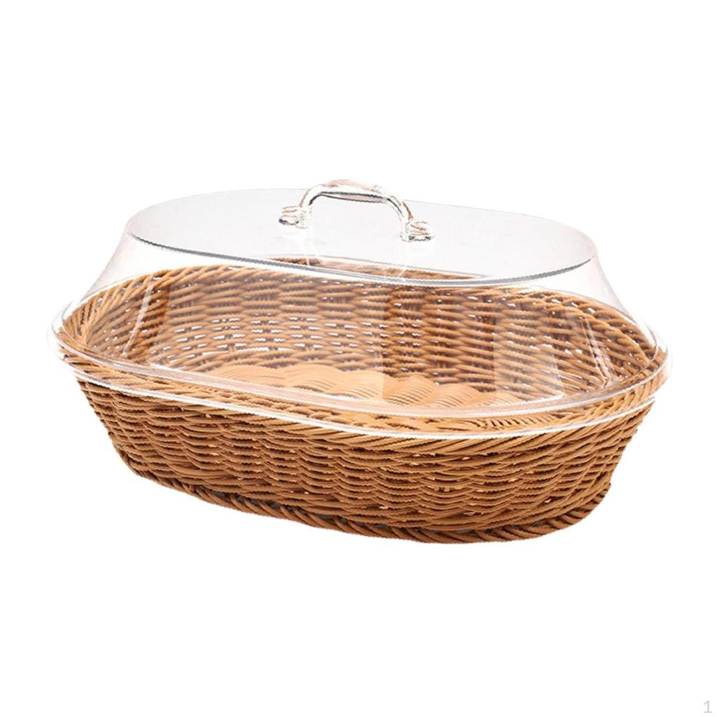 Servírovací koš Imitace ratanu proutěný chléb Ovocná výpust s víkem
