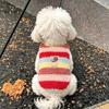 Dog fleece clothes autumn and winter rainbow candy striped than bear cat teddy small dog warm pet vest