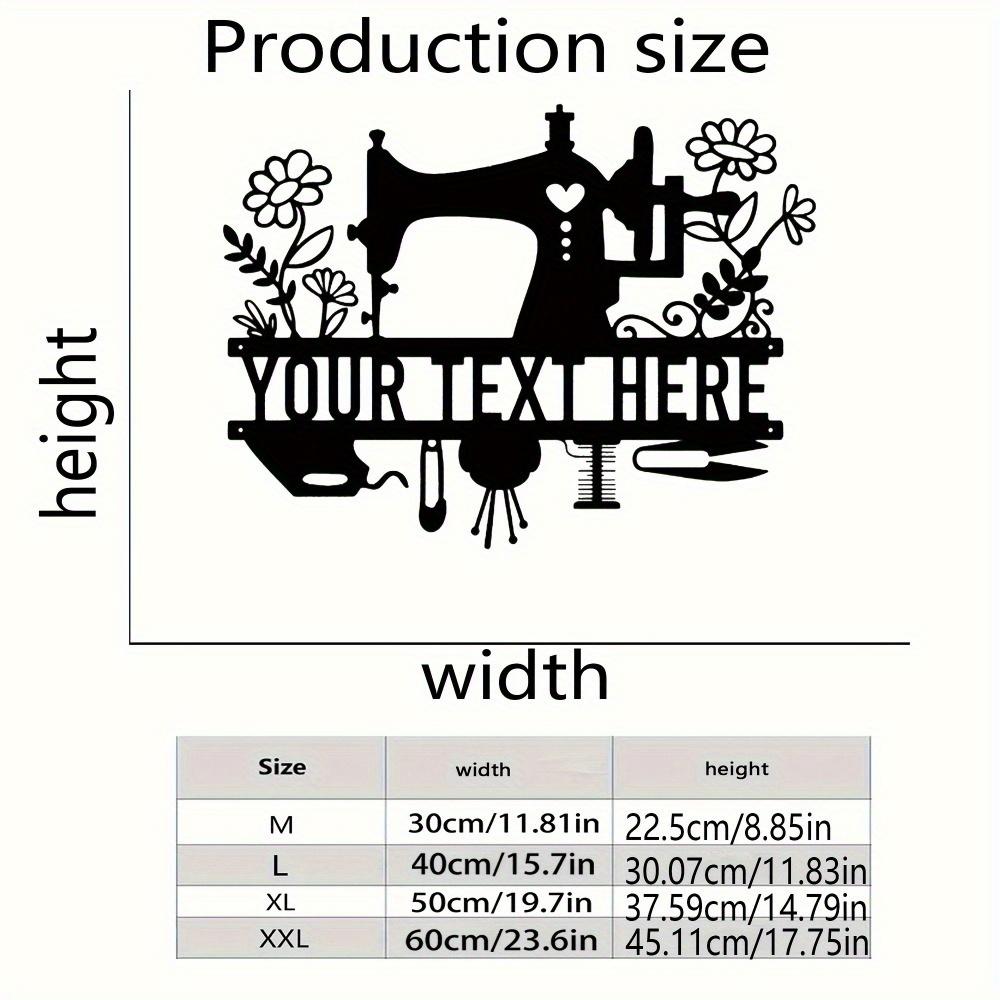 Custom Made Metal Sign Sewing Machine Silhouette Wall Art Home Door Outdoor Party Decor