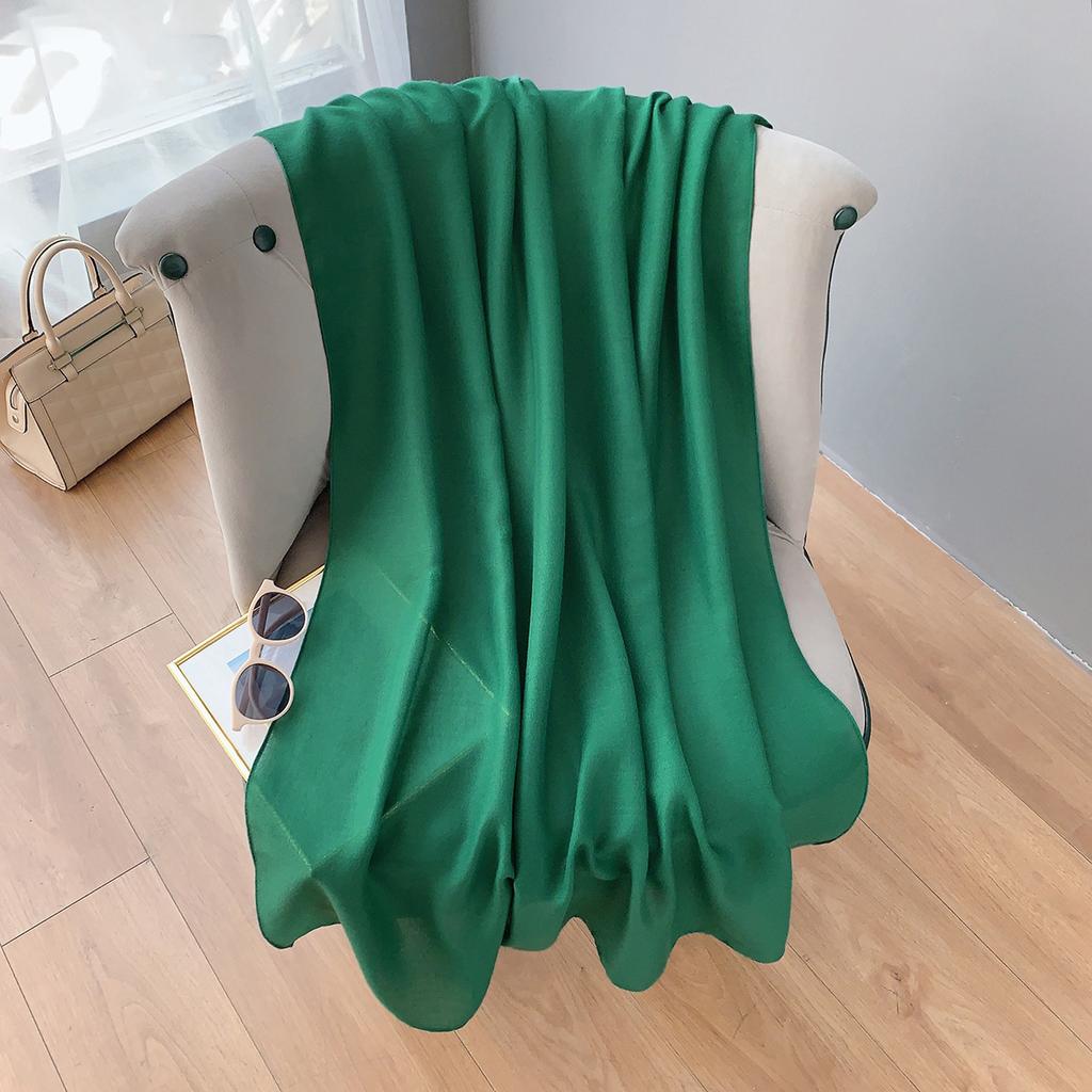 Cotton And Linen Scarf Women'S Literary And Artistic Long Solid Color Shawl Thin Versatile Neck Protection Silk Scarf Air Conditioner Outside The Room