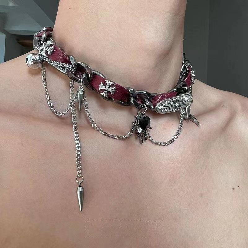 Punk Style Hip-Hop Choker Necklace for Men - High-End Clavicle Chain, Y2K Subculture Jewelry, Sweet & Cool Collar