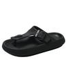 2025 Summer New Round Toe Flip Flops Women's Slipper Buckle Outdoor Flat with Sandals Women with Solid Concise Hot Sale Slippers