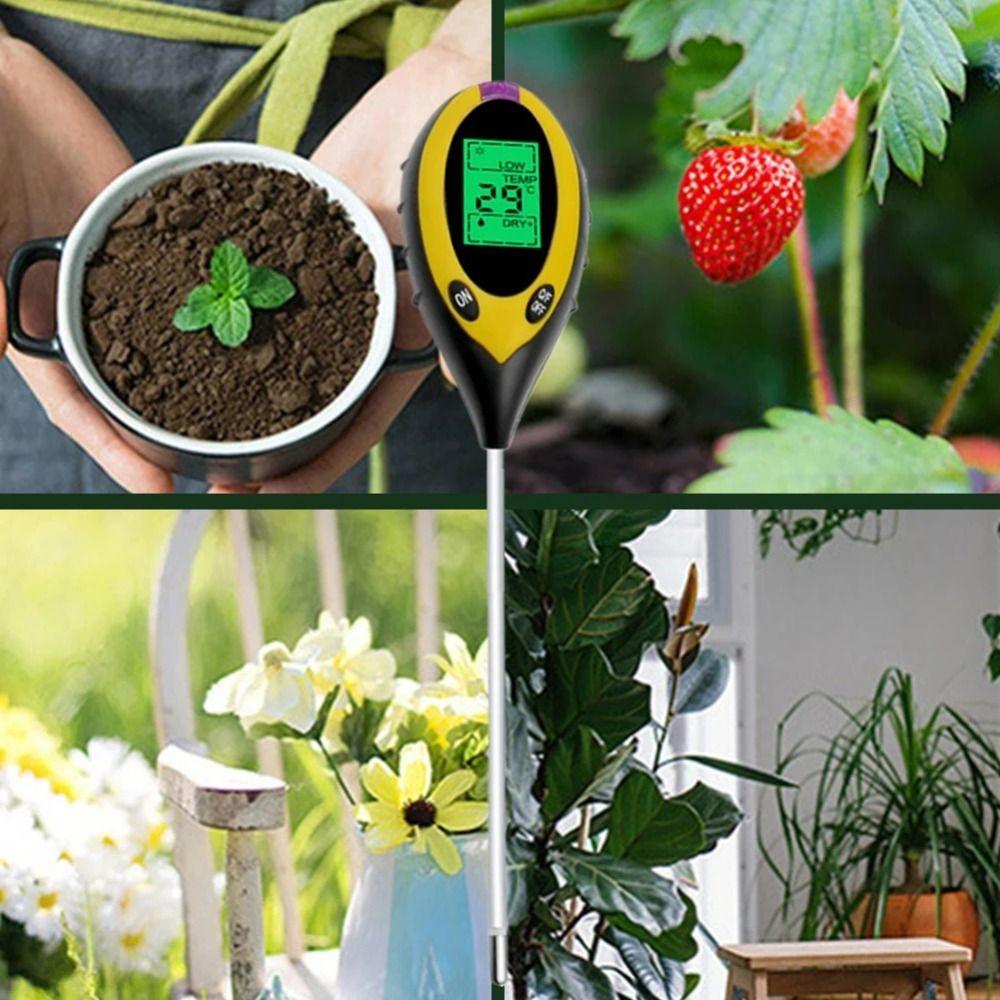 LCD Screen Soil Survey Instrument 4 In 1 PH Meter Soil  Humidity Detector  For Garden Lawn Farming