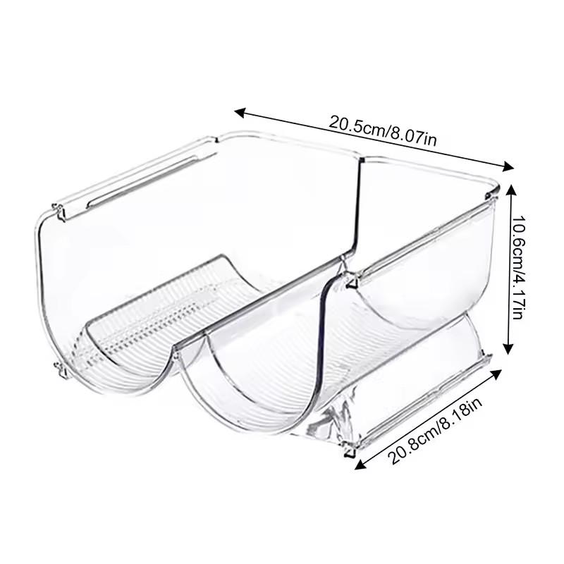 Clear Refrigerator Wine and Water Bottle Holder, Stackable Plastic Wine Rack Storage Organizer for Fridge, Cabinet, Pantry