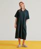 Metapeo Met Natural Collar Short Sleeve Long Dress Green