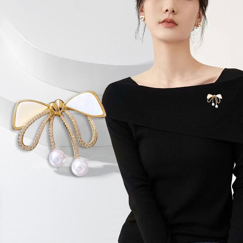 Fashion Flash Drill Bow Brooches Women Clothing Jewelry Party Accessories Gifts