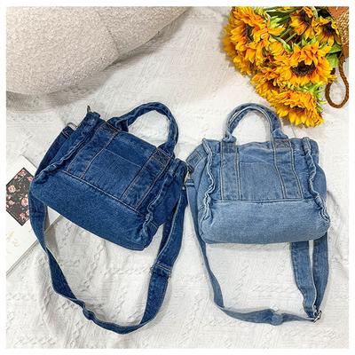 Denim Jeans Bags Cool Girl Totes Fashion Trend High Street Hardware Clutch Bags In Denim Women'S Y2K Mini Shoulder Handbags