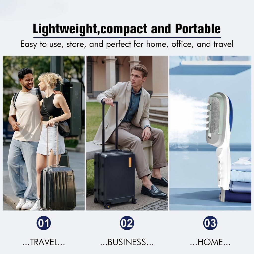 Handheld Steam Iron Portable Steam Wrinkle Remover for Home Office and Travel with Efficient Heating Garment Steamer
