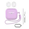 For AirPods 4 Earphone Silicone Case Set with Anti-Lost Keychain, Strap, Ear Tips, Cleaning Pen