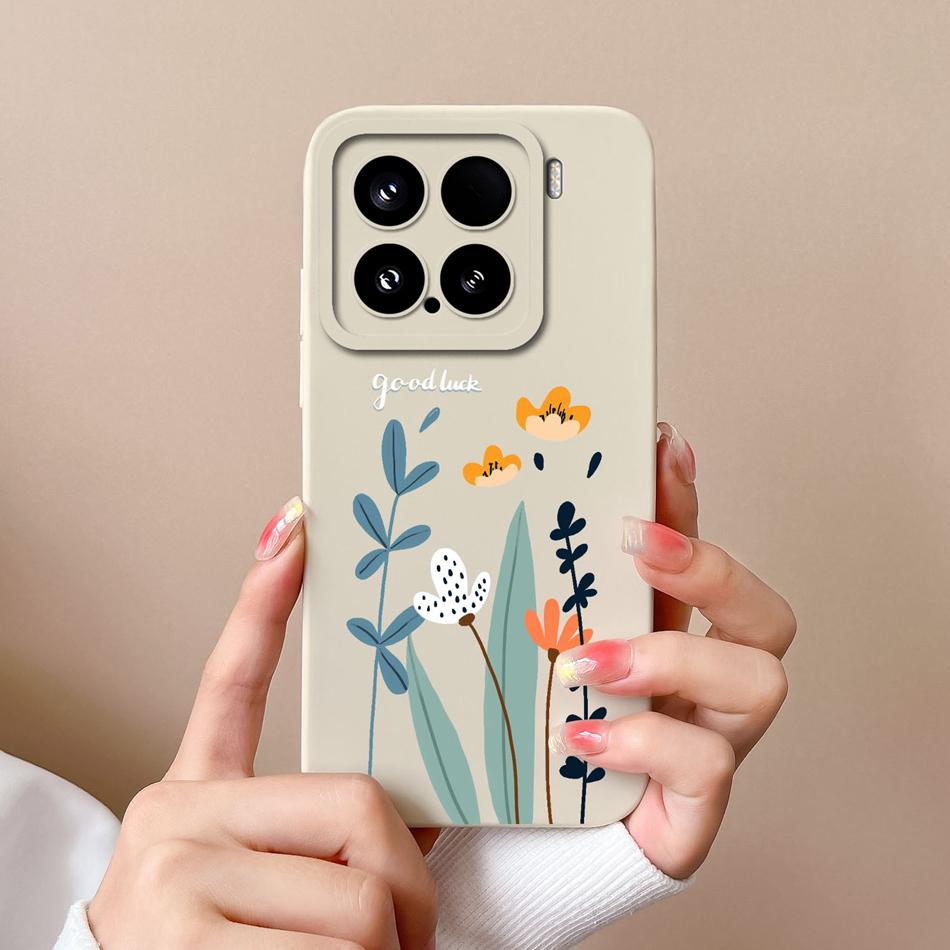 Candy Case For Xiaomi 15 Pro Phone Housing Soft Liquid Silicone Upgrade Full Protection Flowers Back Cover For Xiaomi15 Pro Capa