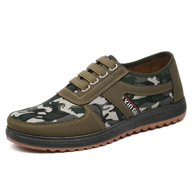 Alte Peking-Stoffschuhe Herren-Segeltuchschuhe mittleren Alters Papa-Camouflage-Schuhe Atmungsaktive verschleißfeste Freizeitschuhe Weiche Sohle Arbeitsschuhe zum Fahren