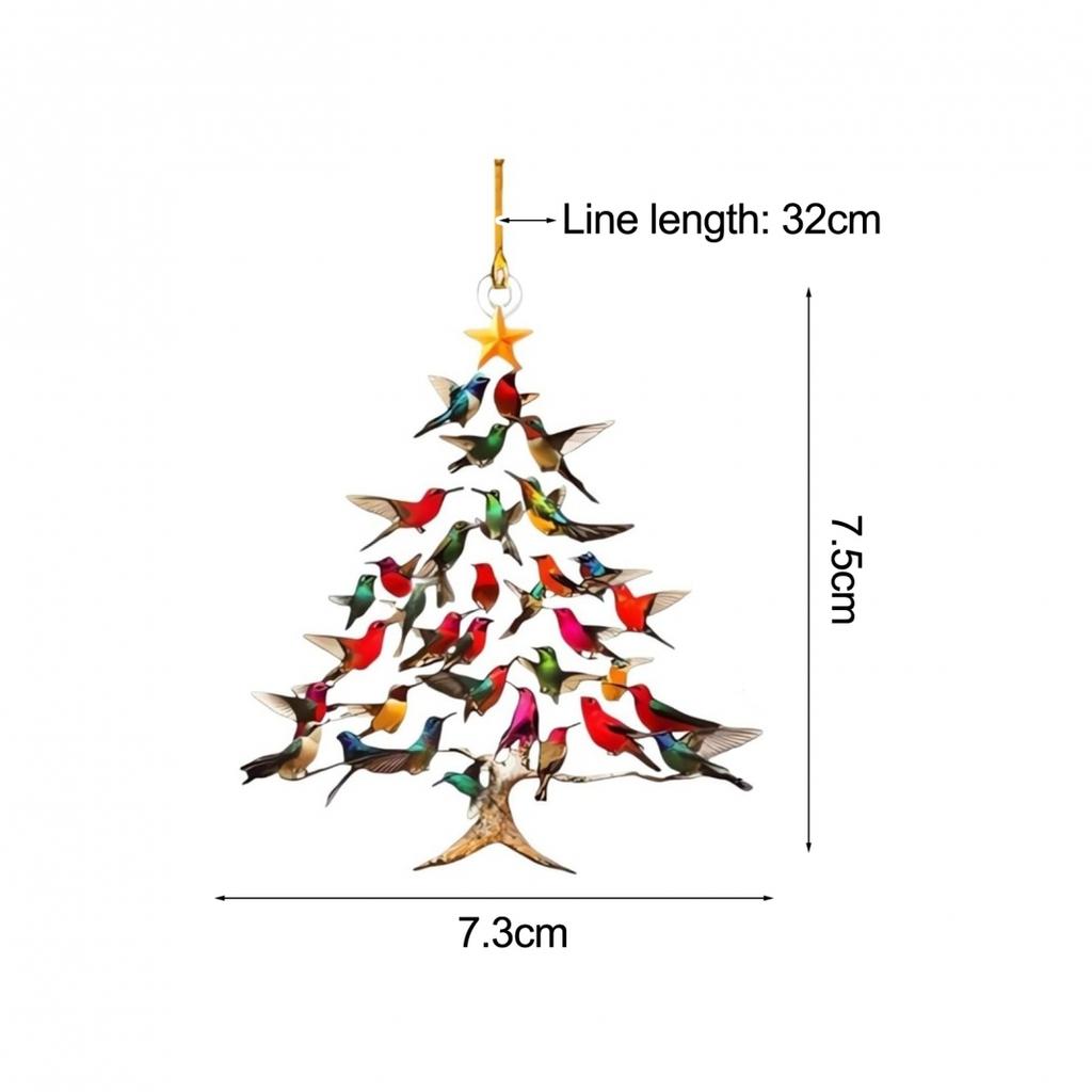Christmas Decoration Acrylic Ornament Featuring HummingFor Bird Design