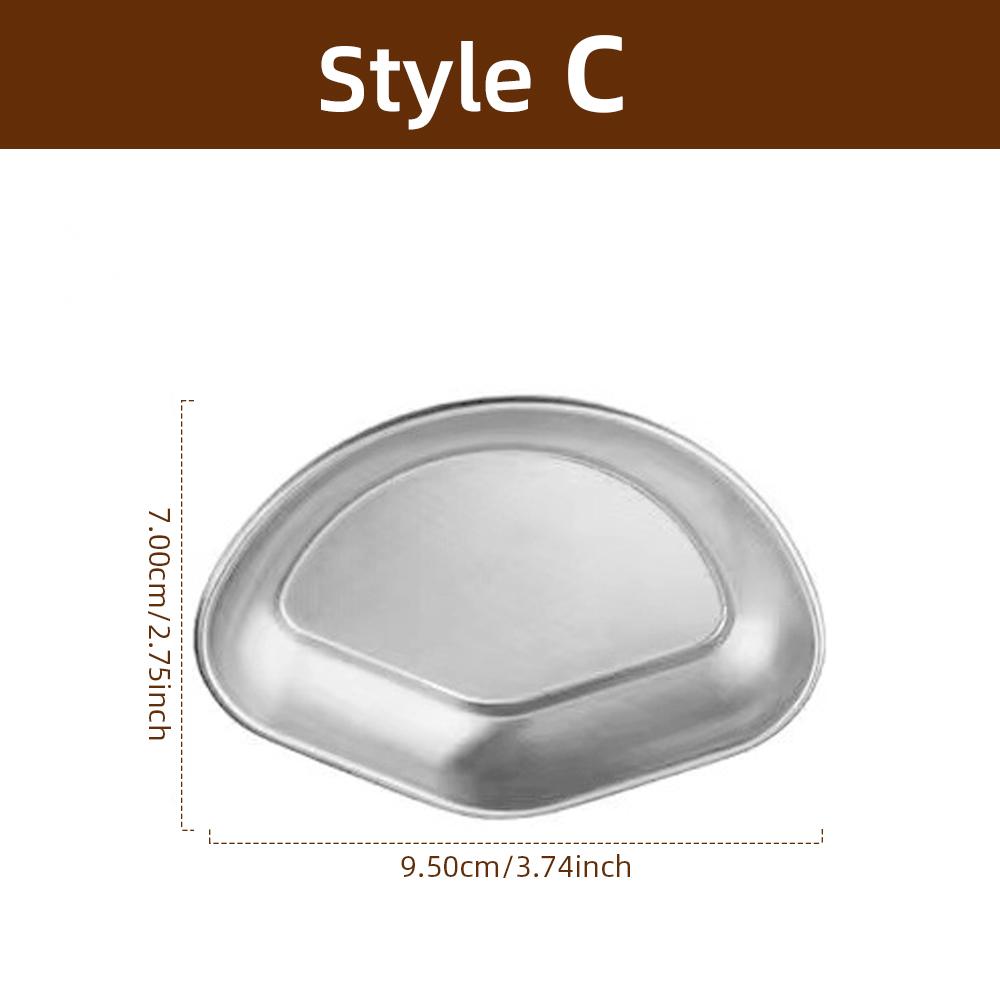 Coffee Bean Weighing Plate Stainless Steel Sauce Dish Plate Irregular Shape Storage Tray Kitchen Coffee Bean Plate Tableware