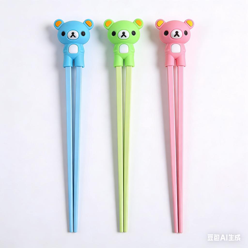1pc Cute Bear Training Chopsticks for Kids Aids Sushi Sticks Children Chopsticks for Children Learner Helper Kids Favors KZ007