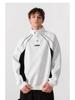 2025 Trendy Hong Kong Style Color Block Polo Shirt with Embroidery Lettering - Men's Retro Loose Hoodie