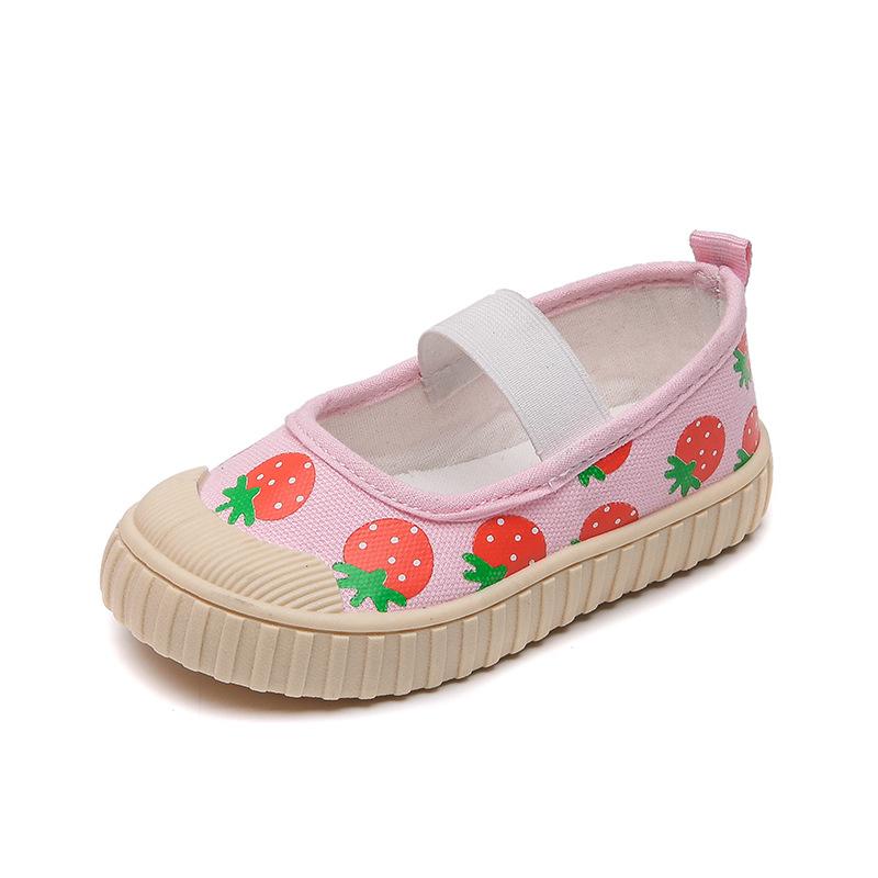 

White Toddler Girl Sneakers Cute Strawberry Kids Shoes For Girl Soft Bottom Cartoon Radish Children Canvas Shoes Girl 21