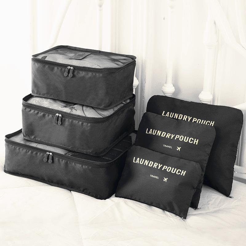 Travel Waterproof Nylon Zipper Mesh Storage Bag Set For Clothes Pouch Luggage Organizer Container