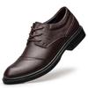 Men Top Layer Business Leather Shoes Brand Breathable Dress Casual Shoes Shock-Absorbing Footwear Plush and Warm Leather Shoes