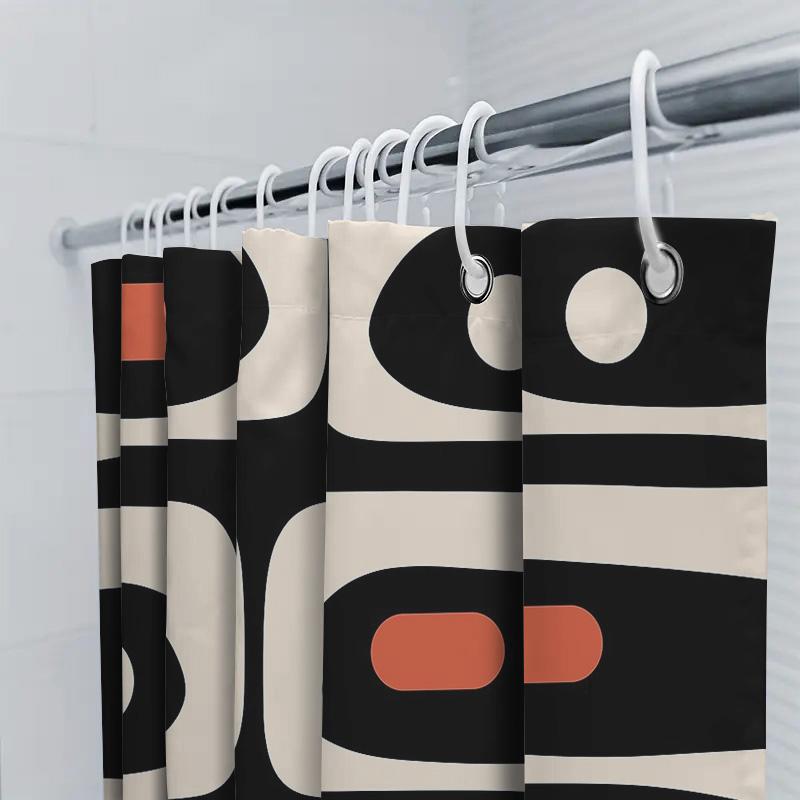 Shower Curtain Abstract Modern Art Black And White Bathroom Decor Washable Waterproof Fabric Liner Vintage Home Textile