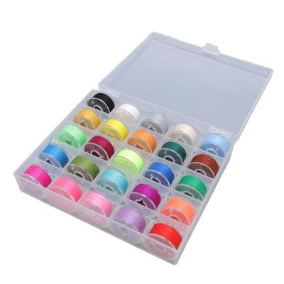 25 Piezas de Hilo para Canilla Preenrollado Colores Surtidos con Estuche de Almacenamiento Accesorios para Máquina de Coser
