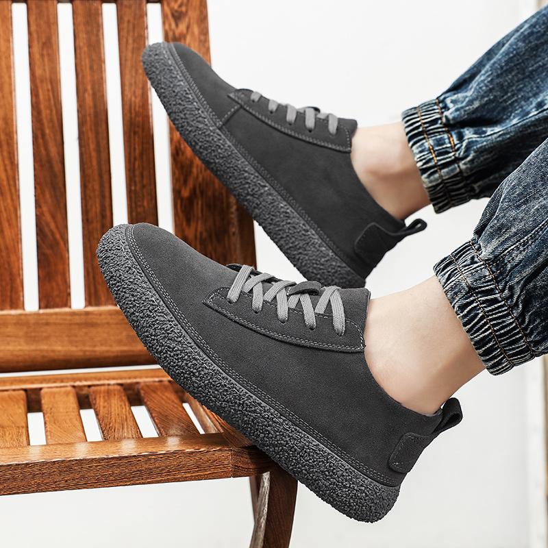 Herren Dicksohlige Board Schuhe Retro Trendy Qualität Party Outdoor Freizeit Geschäftsaktivitäten Herren Walking Grau Schnürschuhe