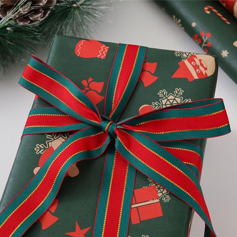 Christmas Themed Wrapping Paper Set 5 Pack 50x74cm Thick Recyclable Materials Assorted Seasonal Artwork