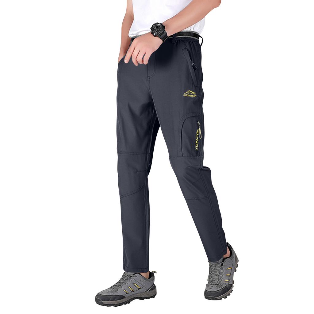 Men's Quick Dry Cargo Pants - Multi-Pocket Straight Leg Outdoor Pants for Summer