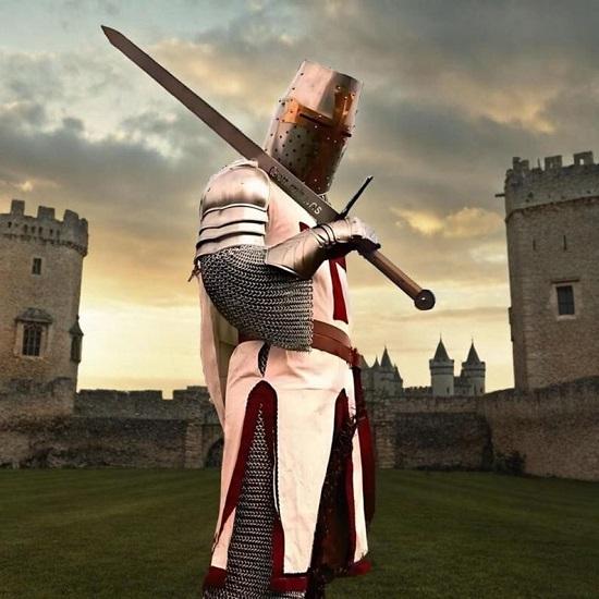 Armadura Medieval Caballero Cruzado Gótico Disfraz de Halloween Cosplay Decoración de Entrada Cuerpo Completo Regalo Medieval