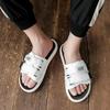 2022 Summer Men Slippers Fashion Canvas Casual Lovers Shoes Slip-On Beach Slippers Top Brand Flip Flops Slides For Men