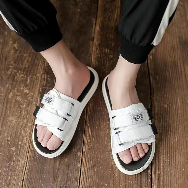 2022 Summer Men Slippers Fashion Canvas Casual Lovers Shoes Slip-On Beach Slippers Top Brand Flip Flops Slides For Men
