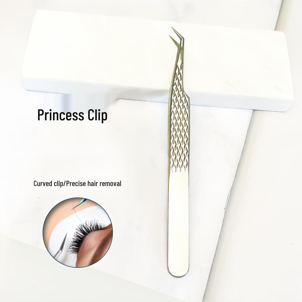 Gold-Plated Precision Eyelash Grafting Tweezers Set