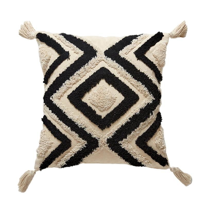 Boho Style Diamond Tufted Backrest Cushion for Case Pillowcase Handmade Throw Pillow Covers for Home Decorative