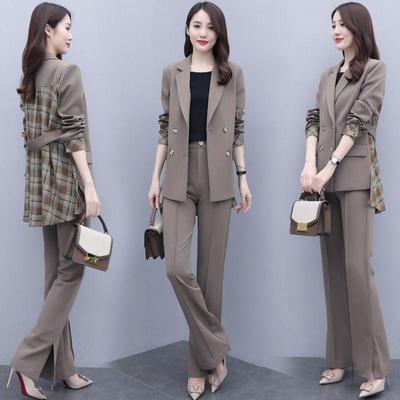 Spring And Autumn Casual Suit Set Women's Fashion Small Suit Pants Two Piece Set