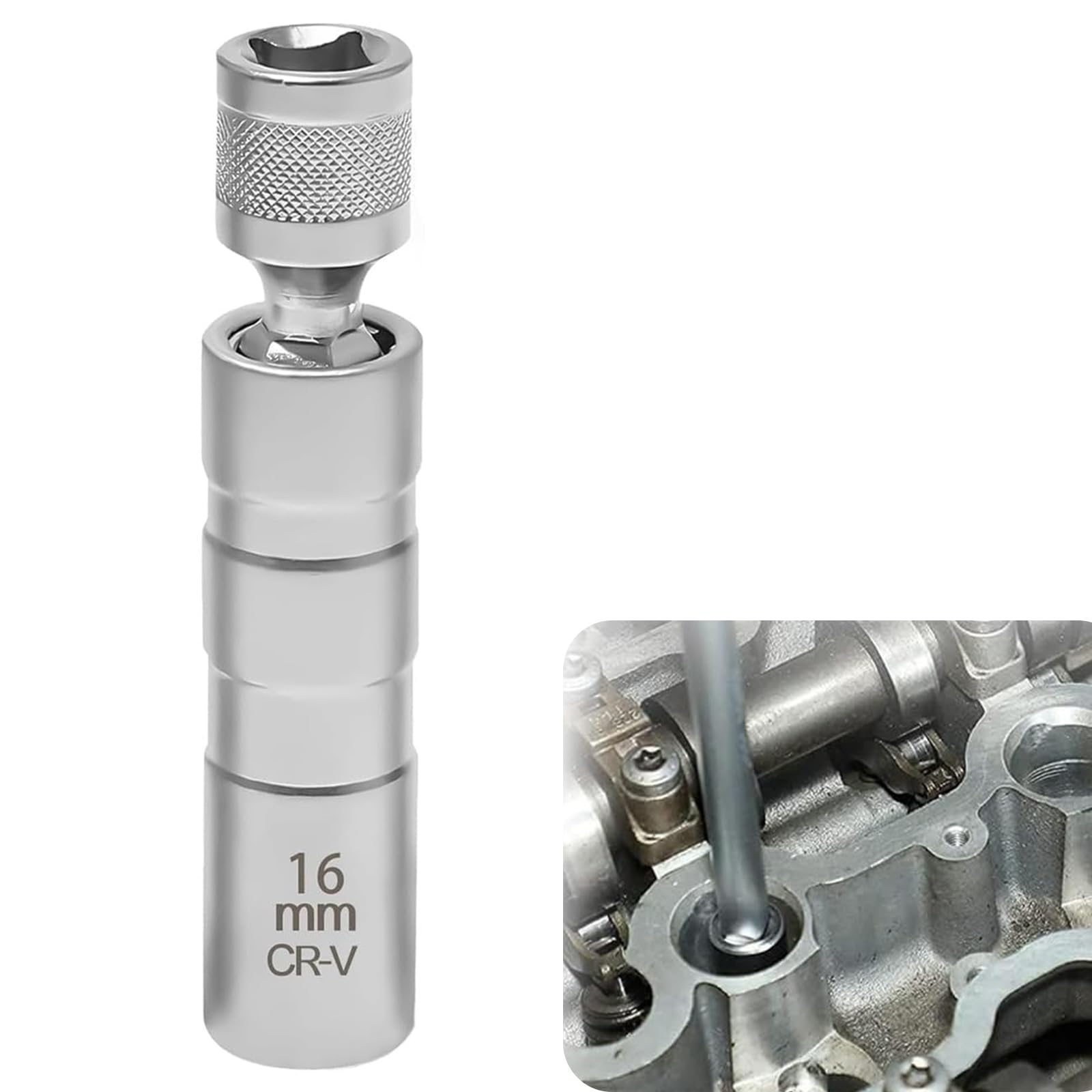 DEVENTORZ Plug Wrench 16mm Magnetic Universal Joint Spark Plug Wrench