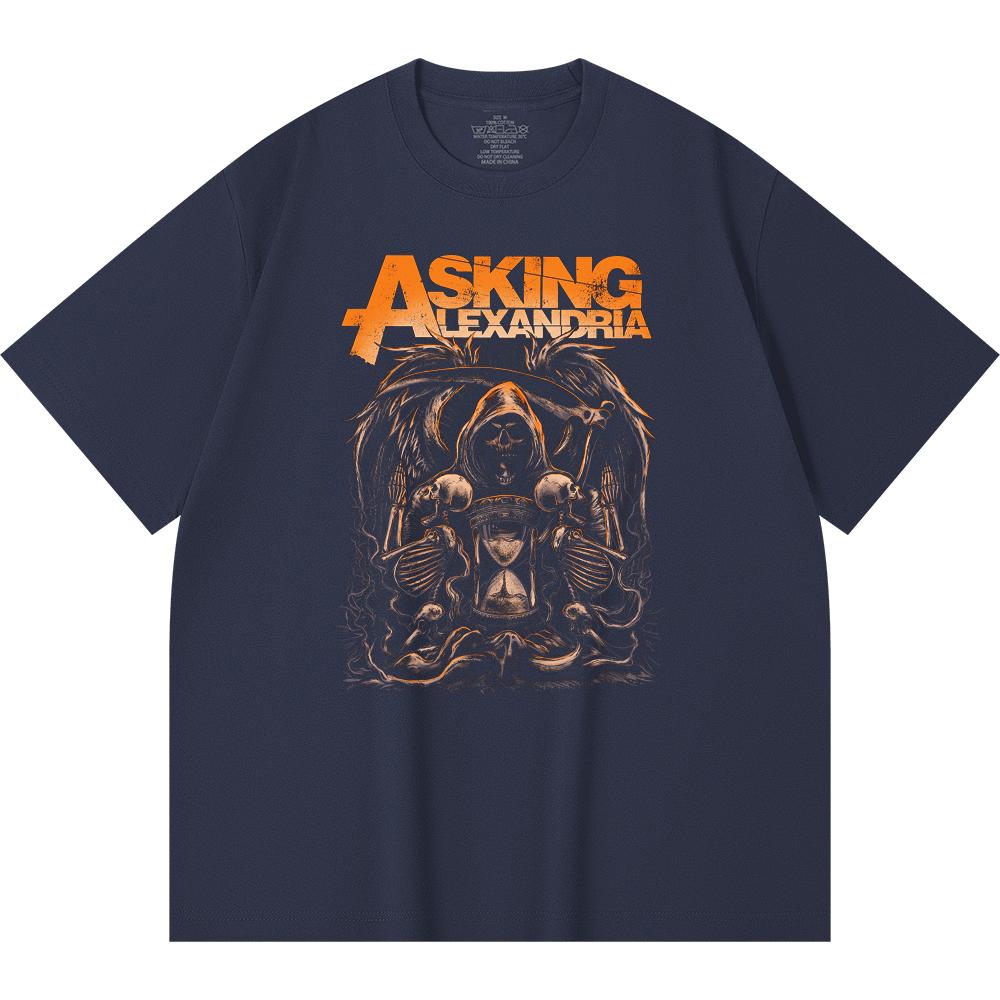 230 g/m² 100% Baumwolle Heavy Metal T-Shirt Rockband Beliebte Musik Druck Unisex Schweres Baumwoll-T-Shirt