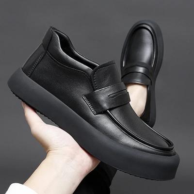 Herren Freizeitschuhe aus Leder Mode Neu Frühling Locker Lässige Herrenschuhe Einfache Weichbesohlte Business Lederschuhe für Herren Slipper