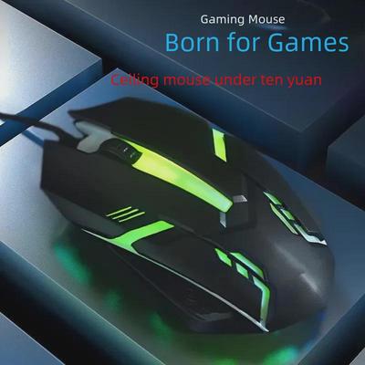 Siebenfarbig beleuchtete kabelgebundene Gaming-Maus für PC und Notebook