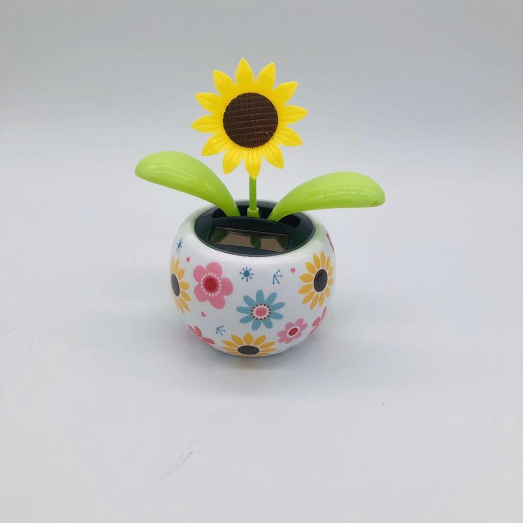 2026 Flower Pot Solar Powered Dancing Ornaments Windowsill Car Decorations