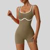 Women's Fashionable Solid Color Round Neck Tight Back Yoga Suit Yoga Jumpsuit