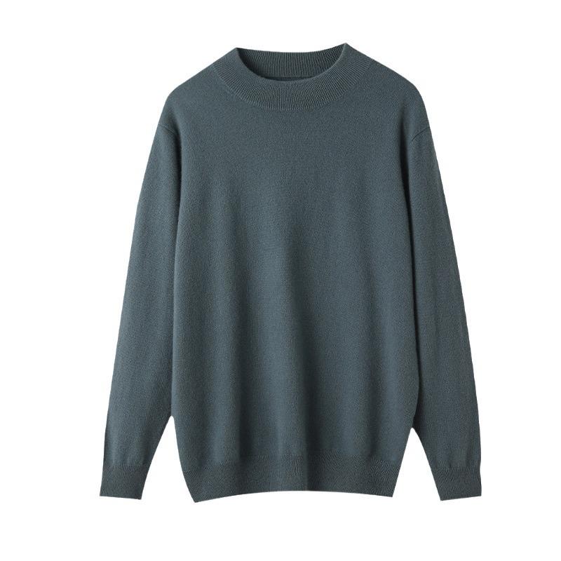 New 100 cashmere sweater semi-turtleneck teen high-end pure cashmere sweater men