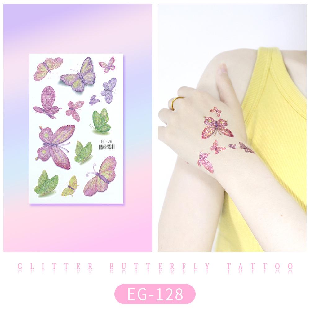 Ruikalong Cartoon Mermaid & Butterfly Glitter Tattoo Stickers for Children