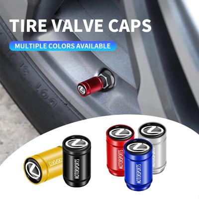 4 STUKS Metalen Auto Bandventieldoppen Decor Stofdicht Auto Sport Embleem voor ES300 RX330 RX300 GS300 IS250 IS200 CT200h NX RX