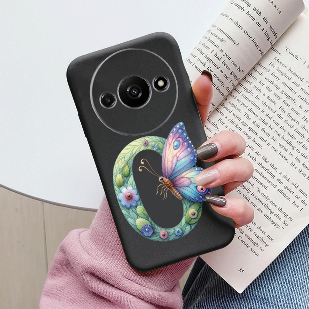 

Phone Case For Xiaomi Redmi A3 4G A3x Pink Letter Flower Butterfly Shockproof Soft Silicone Cover Camera Protection TPU Fundas Redmi A3X