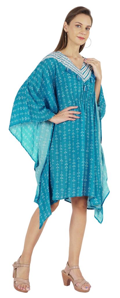 Moomaya Kadın Yaz Plaj Giyim Parti Kimono Kaftan Baskılı Kaftan Elbise Maksi